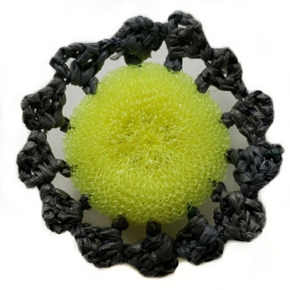 Recycled Crochet Plarn Upcycled Nylon Dish Scrubby - Picture 5 of 7